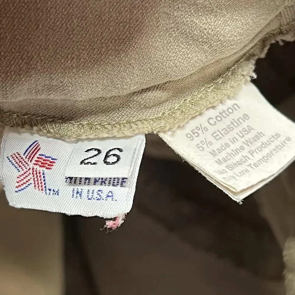 The Tailored Sportsman Pants Womens 26 Beige Riding Knee Patch Breeches Made USA